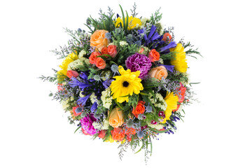 Clear picture of bouquet made in a circle shape, very beautiful.
