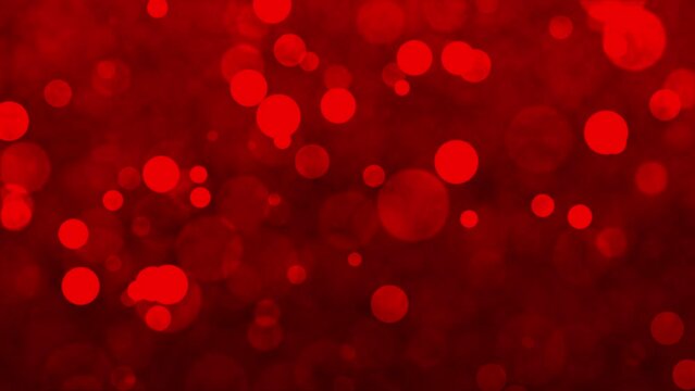Red abstract background with red particles blinking on screen