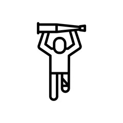 Black line icon for possible
