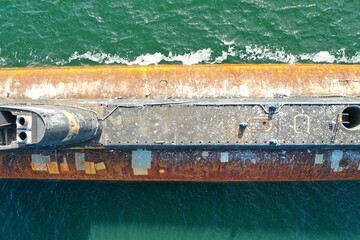 A bird view of ship wreck