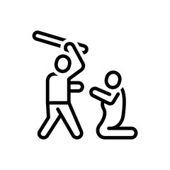 Black line icon for dominant 