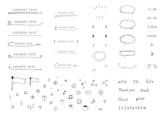 手書き　装飾/吹き出し/見出し　セット
