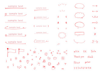 手書き　装飾/吹き出し/見出し　セット