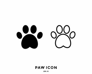 Fototapeta na wymiar paw icon vector. paw sign on white background. paw icon for web and app