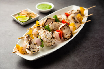Reshmi Chicken malai Tikka also known as Afghani murgh Malai Tikka, asian food