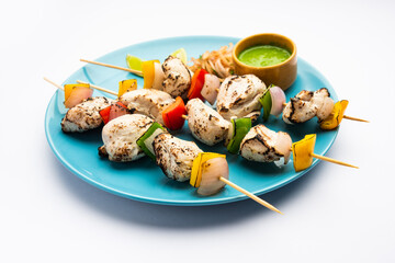 Reshmi Chicken malai Tikka also known as Afghani murgh Malai Tikka, asian food