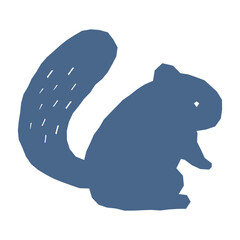 北欧風のリスのイラスト（シルエット）