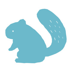 北欧風のリスのイラスト（シルエット）