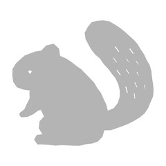 北欧風のリスのイラスト（シルエット）