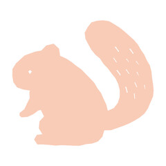 北欧風のリスのイラスト（シルエット）