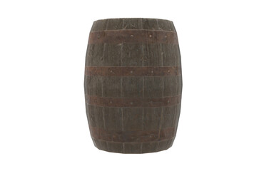 Obraz premium Wooden barrel on white background 