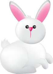 White cute rabbit for Chinese New Year or Easter festival.