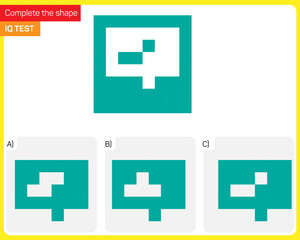 Obraz premium Find the Missing Piece. Shape completion questions, Find next shape