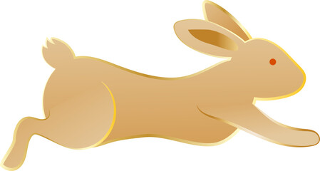 Obraz premium Running golden rabbit traditional style for Chinese New Year festival.