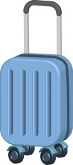 3D blue luggage. For travel, journey and holiday vacation element docoration.