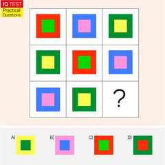 Find the Missing Piece. Shape completion questions, Find next shape