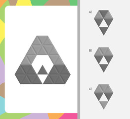 Find the Missing Piece. Shape completion questions, Find next shape
