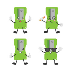 Set sharpener cartoon icon vector illustration