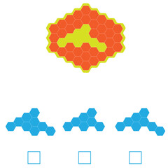 Find the Missing Piece. Shape completion questions, Find next shape