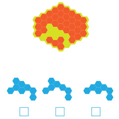Find the Missing Piece. Shape completion questions, Find next shape