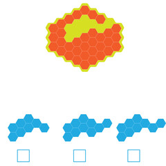 Find the Missing Piece. Shape completion questions, Find next shape