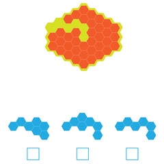 Find the Missing Piece. Shape completion questions, Find next shape