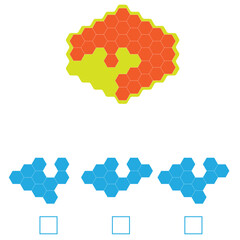 Find the Missing Piece. Shape completion questions, Find next shape