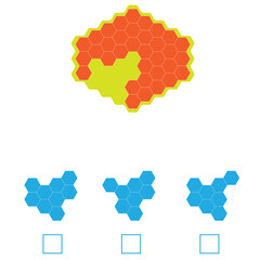 Find the Missing Piece. Shape completion questions, Find next shape