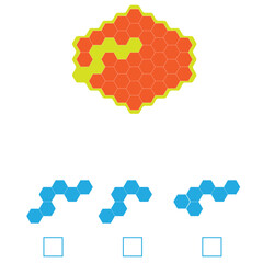 Find the Missing Piece. Shape completion questions, Find next shape