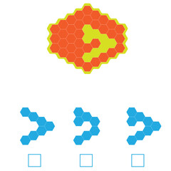Find the Missing Piece. Shape completion questions, Find next shape