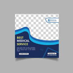 Doctor Social Media Post Template, hospital social post, healthcare social media post, best medical service social post, your health is our priority