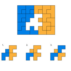 Obraz premium Find the Missing Piece. Shape completion questions, Find next shape