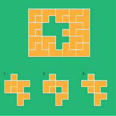 Obraz premium Find the Missing Piece. Shape completion questions, Find next shape