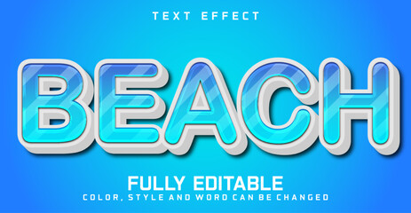 Editable text effect. Beach text style effect