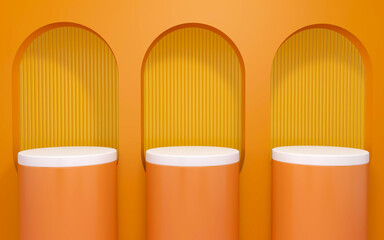 Podium and wall scene abstract background. 3D illustration, 3D rendering