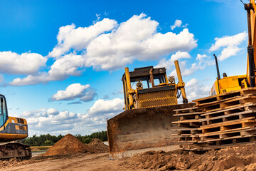 Powerful construction equipment for the construction of a new facility. Construction equipment for...