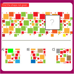 Find the Missing Piece. Shape completion questions, Find next shape