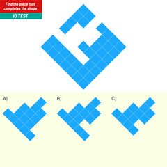 Obraz premium Find the Missing Piece. Shape completion questions, Find next shape