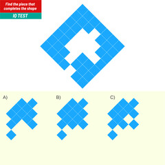 Find the Missing Piece. Shape completion questions, Find next shape