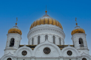 Fototapeta na wymiar MOSCOW, Russia - November 19, 2022 : Cathedral of Christ the Savior