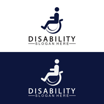 Passionate Disability People Support Logo. Wheel Chair Logo Illustration.