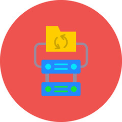 Backup Multicolor Circle Flat Icon