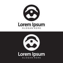 Fototapeta premium Steering wheel logo. Vector illustration.