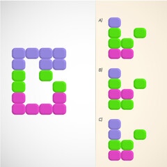 Find the Missing Piece. Shape completion questions, Find next shape