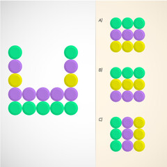 Find the Missing Piece. Shape completion questions, Find next shape