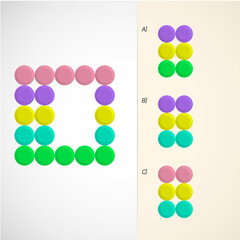 Find the Missing Piece. Shape completion questions, Find next shape