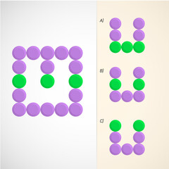 Find the Missing Piece. Shape completion questions, Find next shape