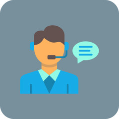 Customer Service Multicolor Round Corner Flat Icon