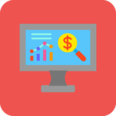 Market Research Multicolor Round Corner Flat Icon