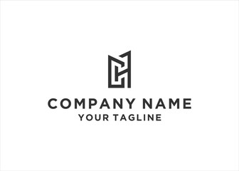 letter ch building logo design vector